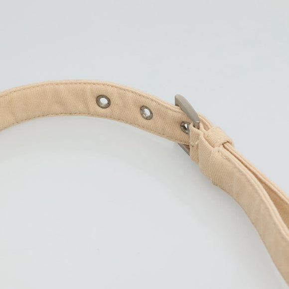 PRADA Shoulder Bag Canvas Beige Auth bs22080