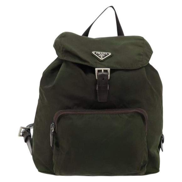 PRADA Backpack Nylon Khaki Auth bs22082