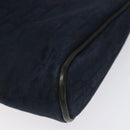 Christian Dior Trotter Canvas Clutch Bag Navy Gold Auth bs22117-10