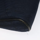 Christian Dior Trotter Canvas Clutch Bag Navy Gold Auth bs22117-16