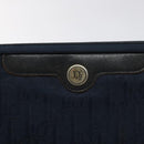 Christian Dior Trotter Canvas Clutch Bag Navy Gold Auth bs22117-8