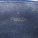Christian Dior Trotter Canvas Clutch Bag Navy Gold Auth bs22117-10