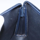 Christian Dior Trotter Canvas Clutch Bag Navy Gold Auth bs22117-12