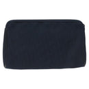 Christian Dior Trotter Canvas Clutch Bag Navy Gold Auth bs22117-2