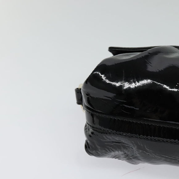 BVLGARI Chandra Shoulder Bag Enamel Black Auth bs22120