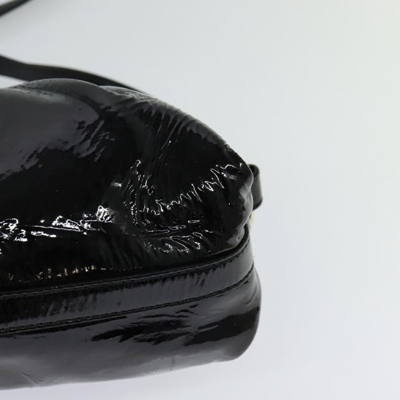 BVLGARI Chandra Shoulder Bag Enamel Black Auth bs22120