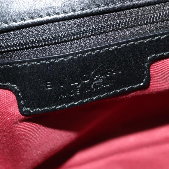 BVLGARI Chandra Shoulder Bag Enamel Black Auth bs22120