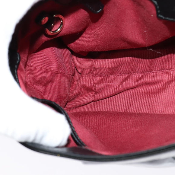 BVLGARI Chandra Shoulder Bag Enamel Black Auth bs22120