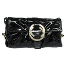BVLGARI Chandra Shoulder Bag Enamel Black Auth bs22120-1