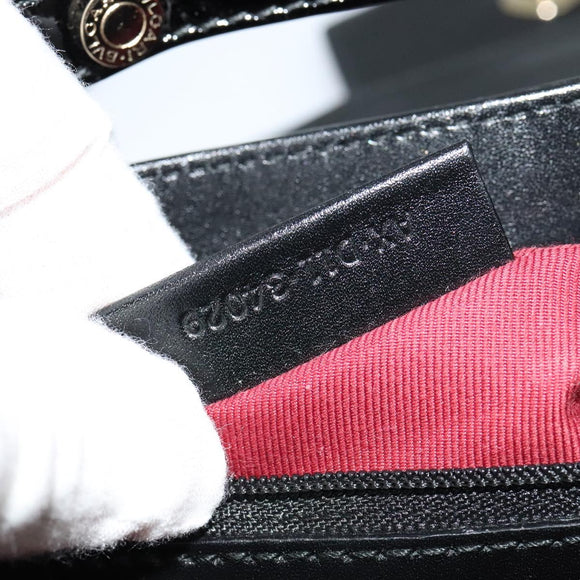 BVLGARI Chandra Shoulder Bag Enamel Black Auth bs22120