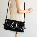 BVLGARI Chandra Shoulder Bag Enamel Black Auth bs22120-23