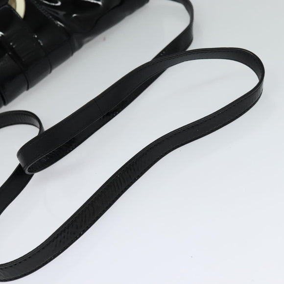 BVLGARI Chandra Shoulder Bag Enamel Black Auth bs22120