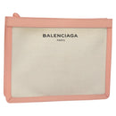 BALENCIAGA Clutch Bag Canvas Pink White 410119 Auth bs22154-1