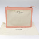 BALENCIAGA Clutch Bag Canvas Pink White 410119 Auth bs22154-18