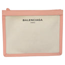 BALENCIAGA Clutch Bag Canvas Pink White 410119 Auth bs22154-2