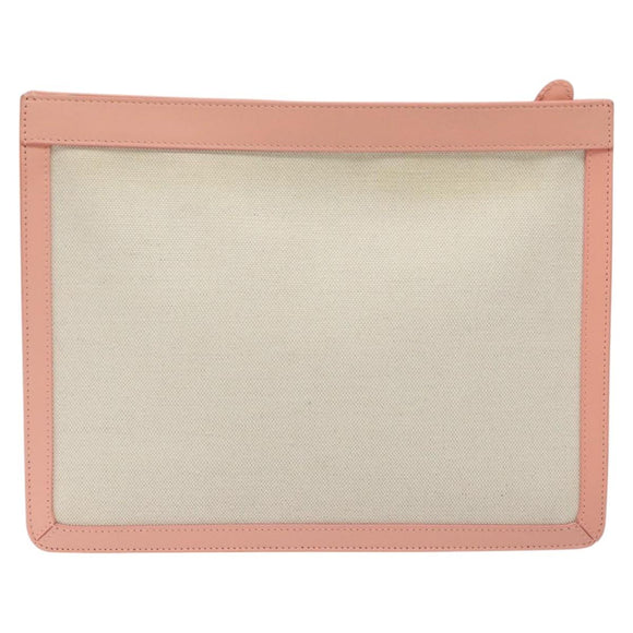 BALENCIAGA Clutch Bag Canvas Pink White 410119 Auth bs22154