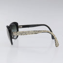 CHANEL Tweed Sunglasses Plastic Black CC Auth bs22164-5