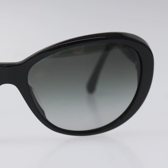 CHANEL Tweed Sunglasses Plastic Black CC Auth bs22164