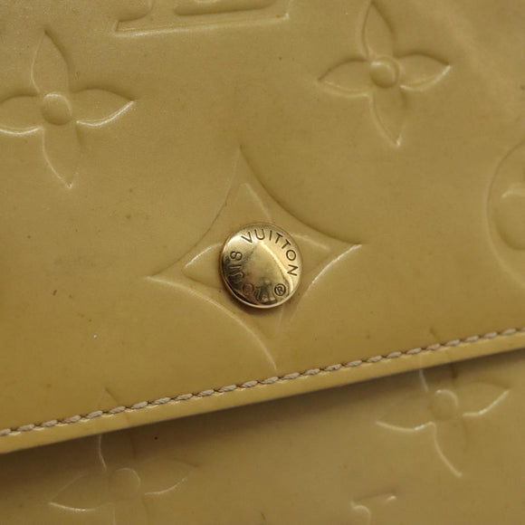 LOUIS VUITTON Monogram Vernis Walker Wallet Beige M91074 LV Auth bs22182