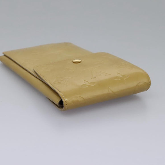 LOUIS VUITTON Monogram Vernis Walker Wallet Beige M91074 LV Auth bs22182