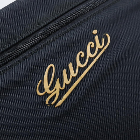 GUCCI Pouch Nylon Navy Silver Auth bs22200