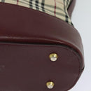 BURBERRY Nova Check Shoulder Bag Canvas Beige Red Auth bs22206-15