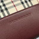 BURBERRY Nova Check Shoulder Bag Canvas Beige Red Auth bs22206-9