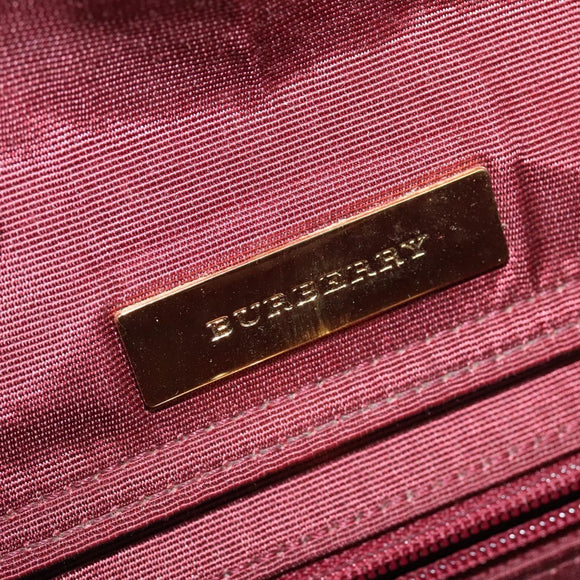 BURBERRY Nova Check Shoulder Bag Canvas Beige Red Auth bs22206