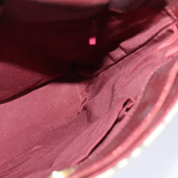 BURBERRY Nova Check Shoulder Bag Canvas Beige Red Auth bs22206