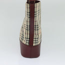 BURBERRY Nova Check Shoulder Bag Canvas Beige Red Auth bs22206-3