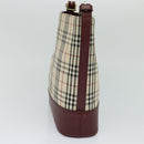BURBERRY Nova Check Shoulder Bag Canvas Beige Red Auth bs22206-4