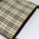 BURBERRY Nova Check Shoulder Bag Canvas Beige Red Auth bs22206-5