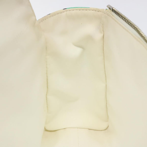 CHANEL Clutch Bag Coated Canvas Green Blue Silver CC Auth bs22217