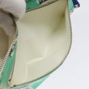 CHANEL Clutch Bag Coated Canvas Green Blue Silver CC Auth bs22217-11