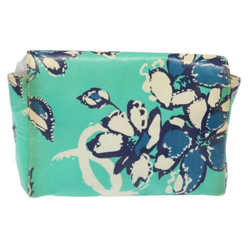 CHANEL Clutch Bag Coated Canvas Green Blue Silver CC Auth bs22217 - 0