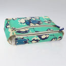 CHANEL Clutch Bag Coated Canvas Green Blue Silver CC Auth bs22217-5