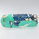 CHANEL Clutch Bag Coated Canvas Green Blue Silver CC Auth bs22217-6