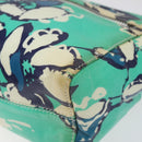 CHANEL Clutch Bag Coated Canvas Green Blue Silver CC Auth bs22217-7