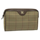 Burberrys Nova Check Clutch Bag Canvas Beige Auth bs22223-1