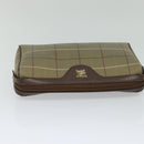 Burberrys Nova Check Clutch Bag Canvas Beige Auth bs22223-6