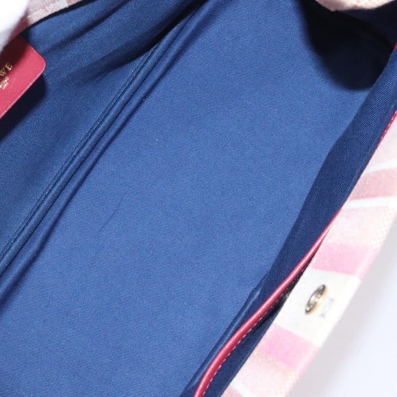 LOEWE Anagram Hand Bag Canvas Leather Pink gold Auth bs22224