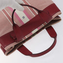 LOEWE Anagram Hand Bag Canvas Leather Pink gold Auth bs22224-6