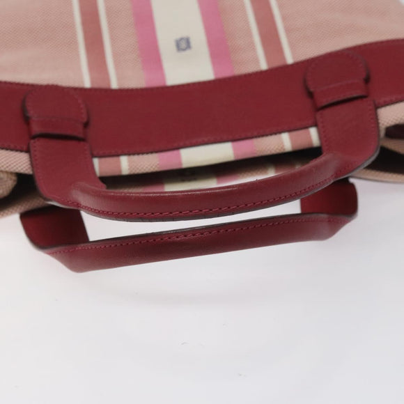 LOEWE Anagram Hand Bag Canvas Leather Pink gold Auth bs22224