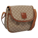CELINE Macadam Canvas Shoulder Bag PVC Leather Beige Auth bs22230-1