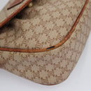 CELINE Macadam Canvas Shoulder Bag PVC Leather Beige Auth bs22230-14