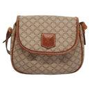 CELINE Macadam Canvas Shoulder Bag PVC Leather Beige Auth bs22230-13