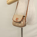 CELINE Macadam Canvas Shoulder Bag PVC Leather Beige Auth bs22230-24