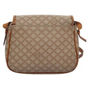 CELINE Macadam Canvas Shoulder Bag PVC Leather Beige Auth bs22230-2