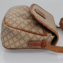 CELINE Macadam Canvas Shoulder Bag PVC Leather Beige Auth bs22230-3