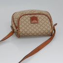 CELINE Macadam Canvas Shoulder Bag PVC Leather Beige Auth bs22230-6